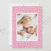 Faire-part Coeurs lunaires Naissance photo rose (Dos)