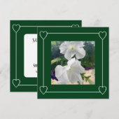 Faire-part Coeurs romantiques Vert moderne Simple Mariage Pho (Devant / Derrière)