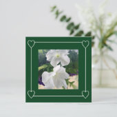 Faire-part Coeurs romantiques Vert moderne Simple Mariage Pho (Debout devant)