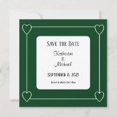 Faire-part Coeurs romantiques Vert moderne Simple Mariage Pho (Dos)