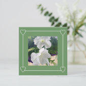 Faire-part Coeurs romantiques Vert moderne Simple Mariage Pho (Debout devant)