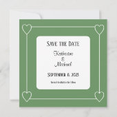 Faire-part Coeurs romantiques Vert moderne Simple Mariage Pho (Dos)