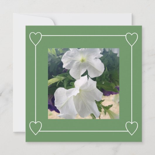 Faire-part Coeurs romantiques Vert moderne Simple Mariage Pho (Devant)