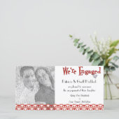 Faire-part Cœurs rouges et blancs, annonce de fiançailles ave (Debout devant)
