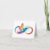 Faire-part Colibri arc-en-ciel avec symbole Infinity (Devant)