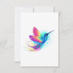 Faire-part Colibri arc-en-ciel exotique