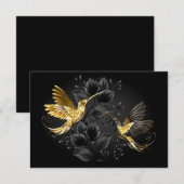 Faire-part Colibri noir et or (Devant / Derrière)