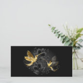 Faire-part Colibri noir et or (Debout devant)