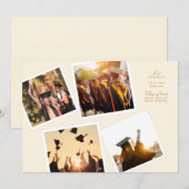 Faire-part collage 4 photo frame elegant our graduate school (Devant / Derrière)