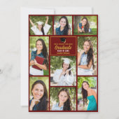 Faire-part Collage Chic de Photo de Diplômé en Marron Doré po (Devant)