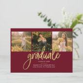 Faire-part Collage de photos 2025 Script Bourgogne Grad (Debout devant)