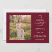 Faire-part Collage de photos 2025 Script Bourgogne Grad (Dos)