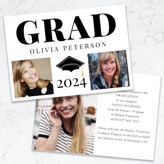 Faire-part Collage de photos Classe de 2024 Graduation