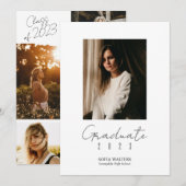 Faire-part Collage de photos Classe de diplômé de script mode (Devant / Derrière)