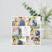 Faire-part Collage de photos de mariage élégant et moderne po (Debout devant)