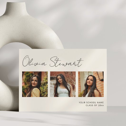 Faire-part Collage de photos de remise de diplômes minimalist