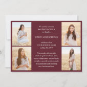 Faire-part Collage de photos & légendes Marron et Blanc pour (Dos)