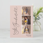 Faire-part Collage de photos moderne Diplôme de script (Debout devant)