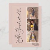 Faire-part Collage de photos moderne Diplôme de script (Devant / Derrière)