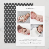 Faire-part Collage de photos modernes Grille Naissance (Devant / Derrière)