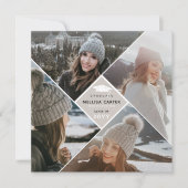 Faire-part Collage de photos multiples moderne pour diplômé (Devant)