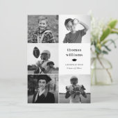 Faire-part Collage Diplômé Photo Noir et Blanc (Debout devant)