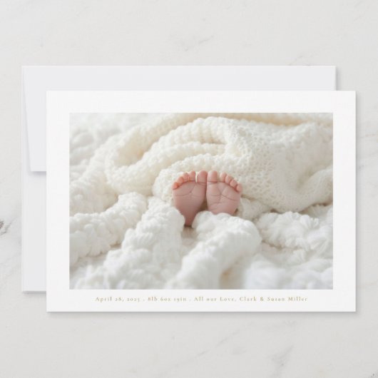 Faire-part Collage moderne 4 script photo calligraphie bébé (Dos)