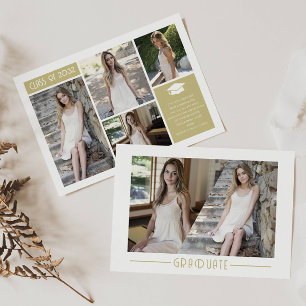 Faire-part Collage Moderne Diplômé de 6e année Photo Graduati