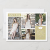 Faire-part Collage Moderne Diplômé de 6e année Photo Graduati (Dos)