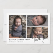 Faire-part Collage photo bébé Nouveau Merci bébé (Devant)