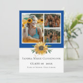 Faire-part Collage photo Blue Sunflower Yellow Annou (Debout devant)