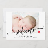 Faire-part Collage photo de bienvenue de bébé avec un script  (Devant)