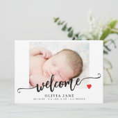 Faire-part Collage photo de bienvenue de bébé avec un script  (Debout devant)