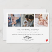 Faire-part Collage photo de bienvenue de bébé avec un script  (Dos)