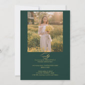 Faire-part Collage photo de diplômé vert Diplômé 2026 (Dos)