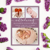 Faire-part Collage photo de la fille mauve mûre