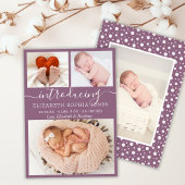 Faire-part Collage photo de la fille mauve mûre