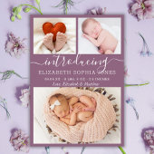 Faire-part Collage photo de la fille mauve mûre