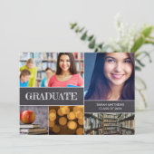 Faire-part Collage photo de la licence (Debout devant)