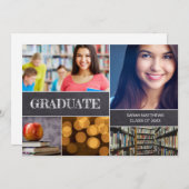 Faire-part Collage photo de la licence (Devant / Derrière)