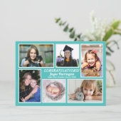 Faire-part Collage photo de la licence de la fille (Debout devant)