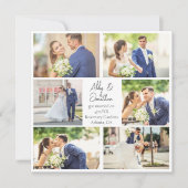 Faire-part Collage photo de mariage élégant pour jeunes marié (Devant)