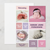 Faire-part Collage photo de motif moderne nouveau-né bébé fil (Devant / Derrière)