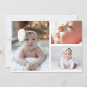 Faire-part Collage photo de naissance de bébé fille simplemen (Dos)