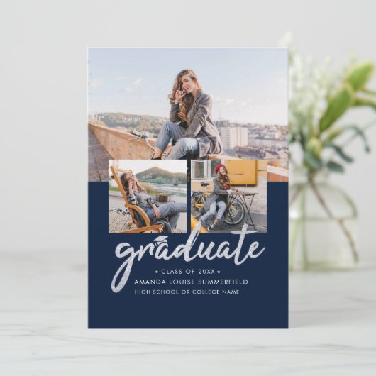 Faire-part Collage photo de script 2025 (Debout devant)