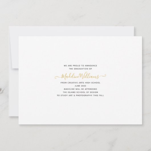 Faire-part Collage photo de script moderne 2025 Graduation (Dos)