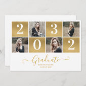 Faire-part Collage photo de script moderne 2025 Graduation (Devant / Derrière)