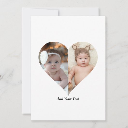 Faire-part Collage photo en forme de coeur 2 (Devant)