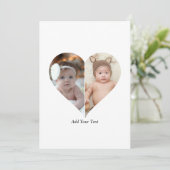 Faire-part Collage photo en forme de coeur 2 (Debout devant)