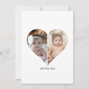 Faire-part Collage photo en forme de coeur 2